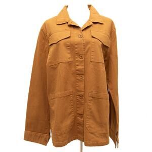 Sanctuary Mustard Basic Twill Utility Jacket Size XL